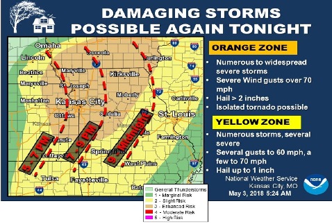 Severe storms are possible tonight in Wyandotte County