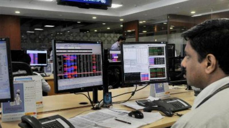 The 30-share Sensex opened lower at 35,452.35 points and moved between 35,241.63 and 35,543.89