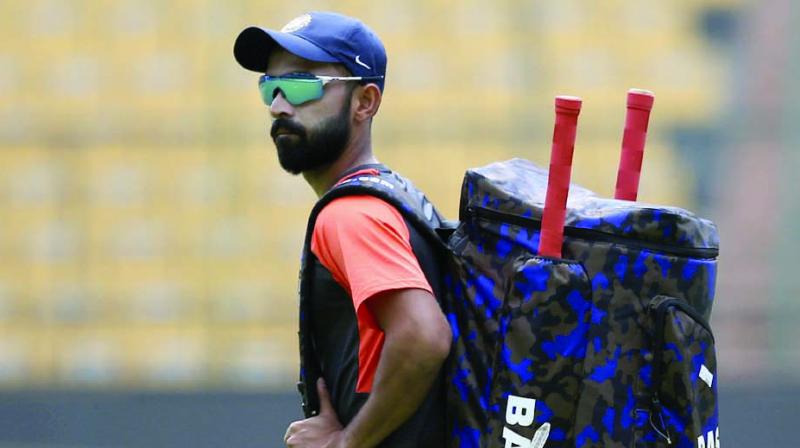 Ajinkya Rahane at training session in Bengaluru on Wednesday