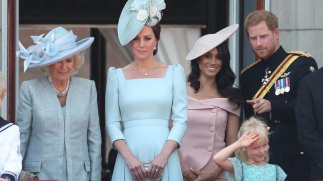 Meghan and Kate at the balcony of Buckingham Palace for Trooping the Colours