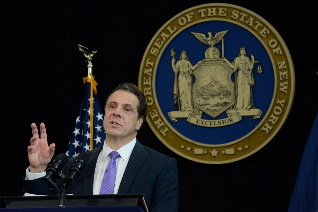 New York Gov. Andrew Cuomo delivers his State of the State address in 2017.&nbsp