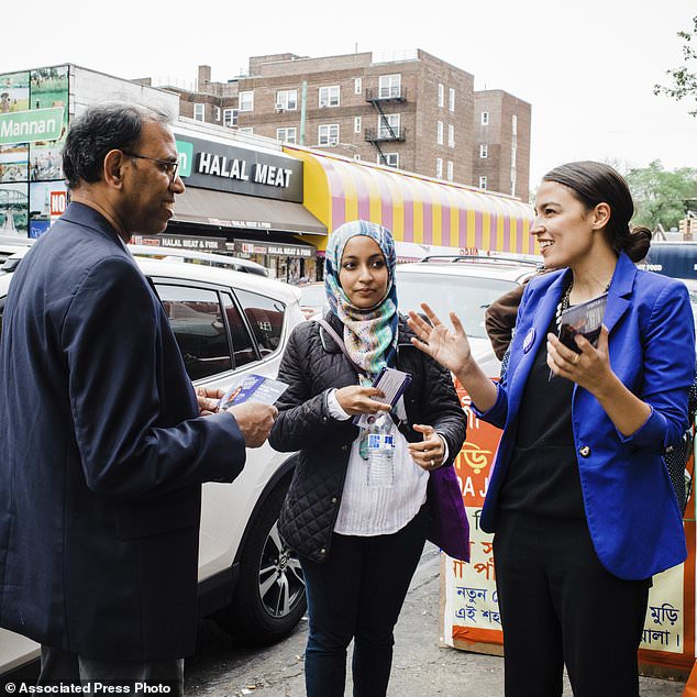 Alexandria Ocasio Cortez Campaign shows candidate Alexandria Ocasio-Cortez right during a Bengali community outreach in New York. Ocasio-Cortez a 28-year-old political novice running on a low budget and an unabash