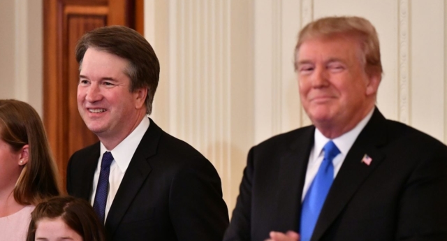 Supreme Court nominee Brett Kavanaugh with US President Donald