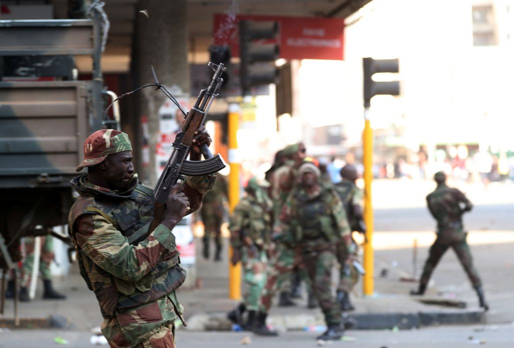 Soldiers opened fire to disperse crowds of the opposition Movement for Democratic Change supporters outside the party's headquarters in Harare on Wednesday