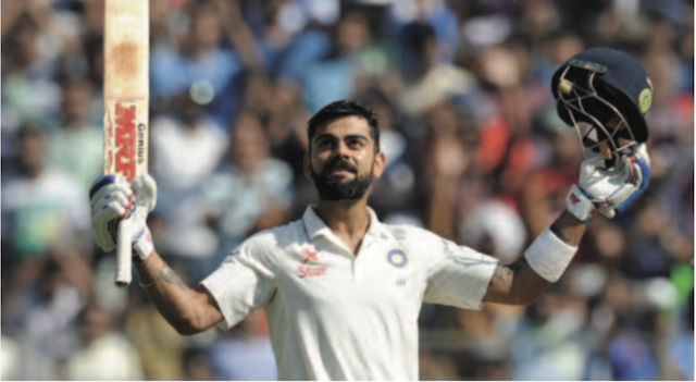 Virat Kohli celebrates his century at Trent Bridge