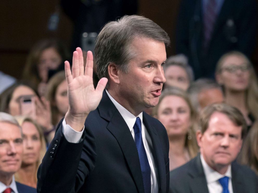 J. Scott Applewhite  APBrett Kavanaugh is sworn in before the Senate Judiciary Committee on Capitol Hill in Washington Sept. 4 2018