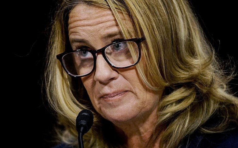 Christine Blasey Ford testifies before the US Senate Judiciary Committee on Capitol Hill in Washington DC