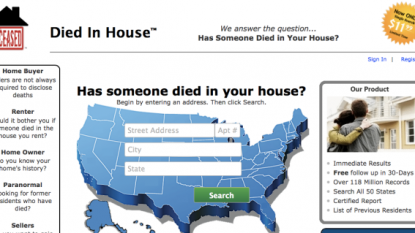 A website for knowing who died in your house