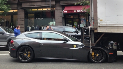 Ferrari squashed by a truck and then got parking ticket