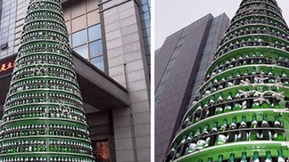 Best ever seen Christmas tree, made with beer bottles