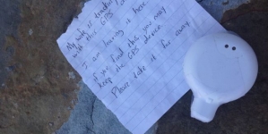 Man threw a GPS device with a note, saying “my wife is tracking me with this GPS device, please take it away”