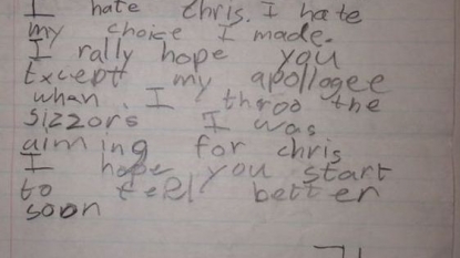 The best non-apology letter written by an eight year old