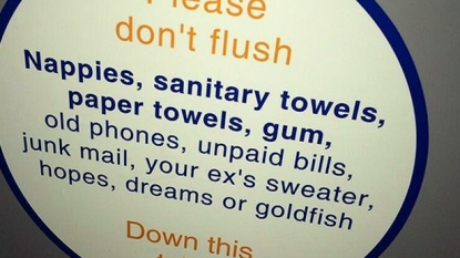 Train asks passengers to not to flush goldfish and ex’s sweater into the toilet