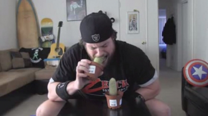 Watch a Hungry man who ate two spiky cactus