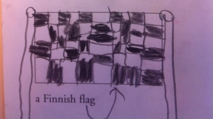 Child get confused with Finnish flag and Finish flag during exam