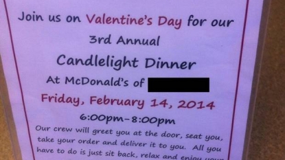 McDonald offers a special valentine’s evening for couples