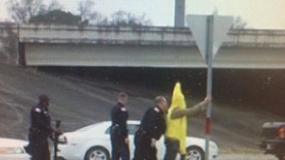 Police took custody over a man in banana costume carrying a rifle with him