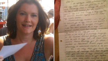 Woman received reply of a letter written in math’s paper after 20 years