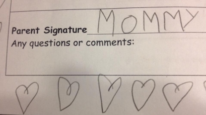 Cutest Forgery ever, 5 year old tried to copy mum’s signature