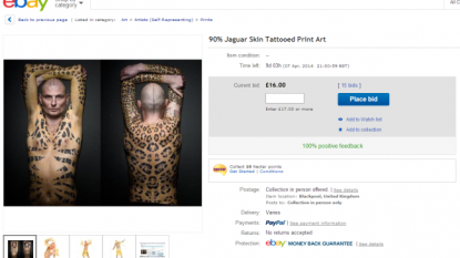 Man listed his own tattooed skin with jaguar prints on eBay