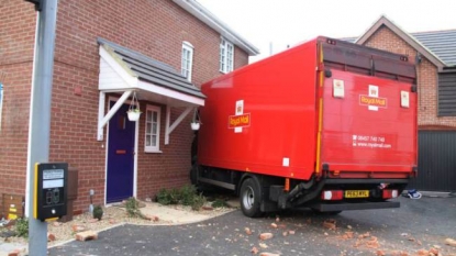 Royal mail driver ended up with crashing his van into a home, locking the owners inside