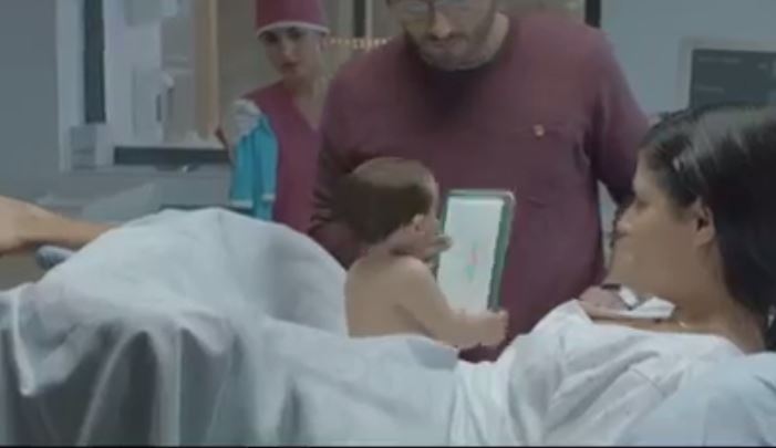 The new born became the tech genius in the advert gone viral