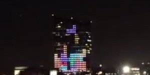 Gamers started playing ‘Tetris’ on a 29-storey building