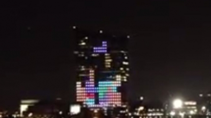 Gamers started playing ‘Tetris’ on a 29-storey building