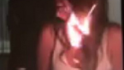 Girl celebrating birthday with lots of candles on cake goes badly wrong