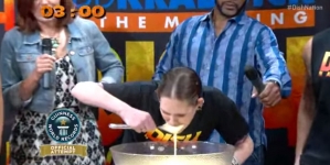 Mom stood with a new world record after eating 12lbs pudding in just 3 minutes