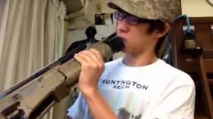 Teenage brushes his teeth using a real ‘automatic GUN’