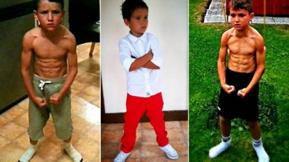 The eight year old bodybuilder’s image went viral on social media