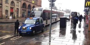 Woman driver blocked the way of a Tram for her McDonalds breakfast