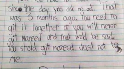 Adorable ‘breaking up’ letter written by a little girl