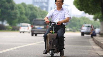 Now this is called the most useful invention, a suitcase bike