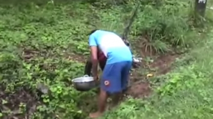 Villagers got a gift from god in form of fishes with rain