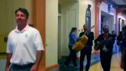 A band followed the head teacher of the school whole day in an hilarious prank