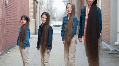 A real life Rapunzel’s family whose hairs are in combined more than 4 meter