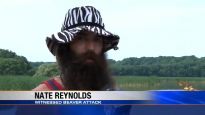 Bearded man saved life of another man during a beaver attack