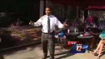 Reporter’s trouser got ripped off after he took a challenge