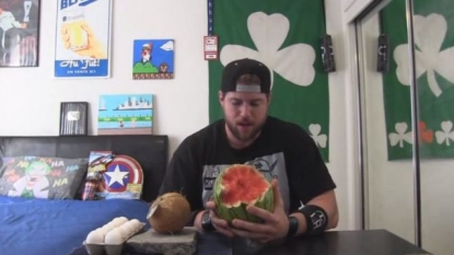 Man ate the whole watermelon in one sitting in a bizarre challenge