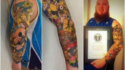 Simpsons fan made world record after designing the most number of tattoos of same cartoon on body