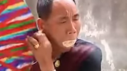 A Kung Fu master can exhales fire from his mouth using only sawdust