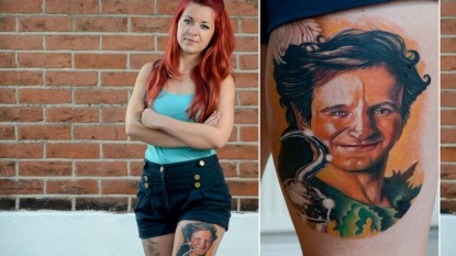 Famous Robin William’s fan paid a tribute to him by getting a giant tattoo on her thigh