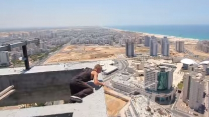 Young man was near to die after his back flipping stunt went wrong on skyscraper