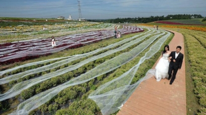 And this would be longest bride’s dress as it measures 3 mile in length