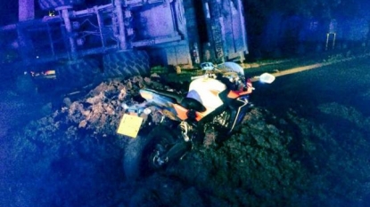 Biker survives an accident by landing on the massive pile of poo