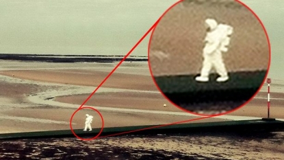 A mysterious astronaut spotted walking on Margate Beach