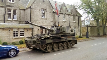 Man went to pub for having a drink in an armed TANK