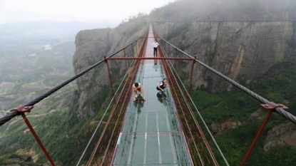 Would you ever travel on a bridge that is made up of GLASS